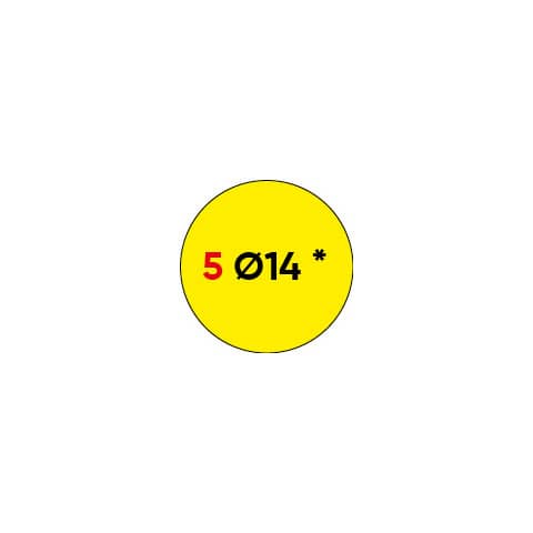 Etichette permanenti Markin Copiatabu Ø 14 mm - giallo - conf. 10 blister da 10 ff - X11005GI